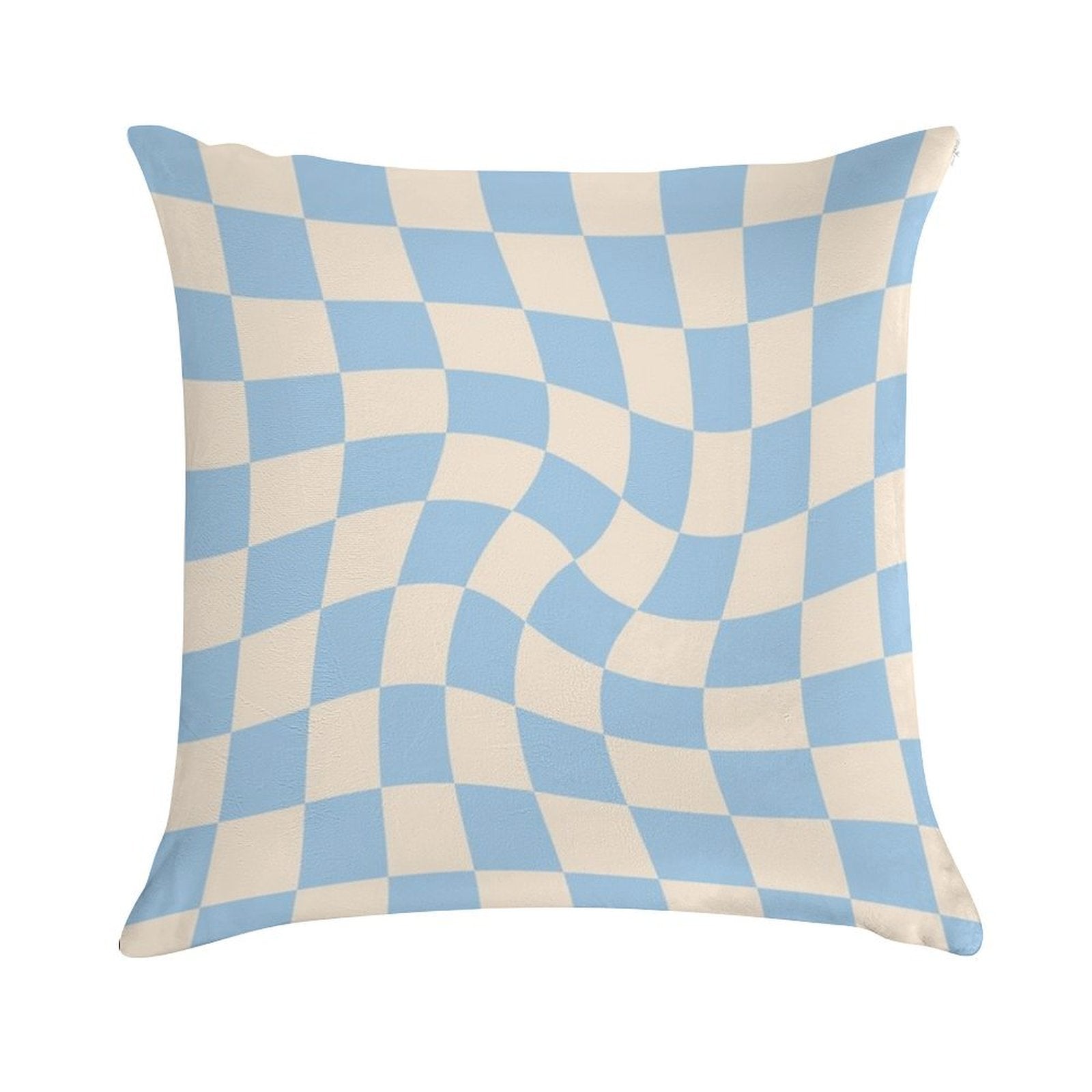 Check II - Baby Blue Twist Soft Warmth Comfort Throw Pillow