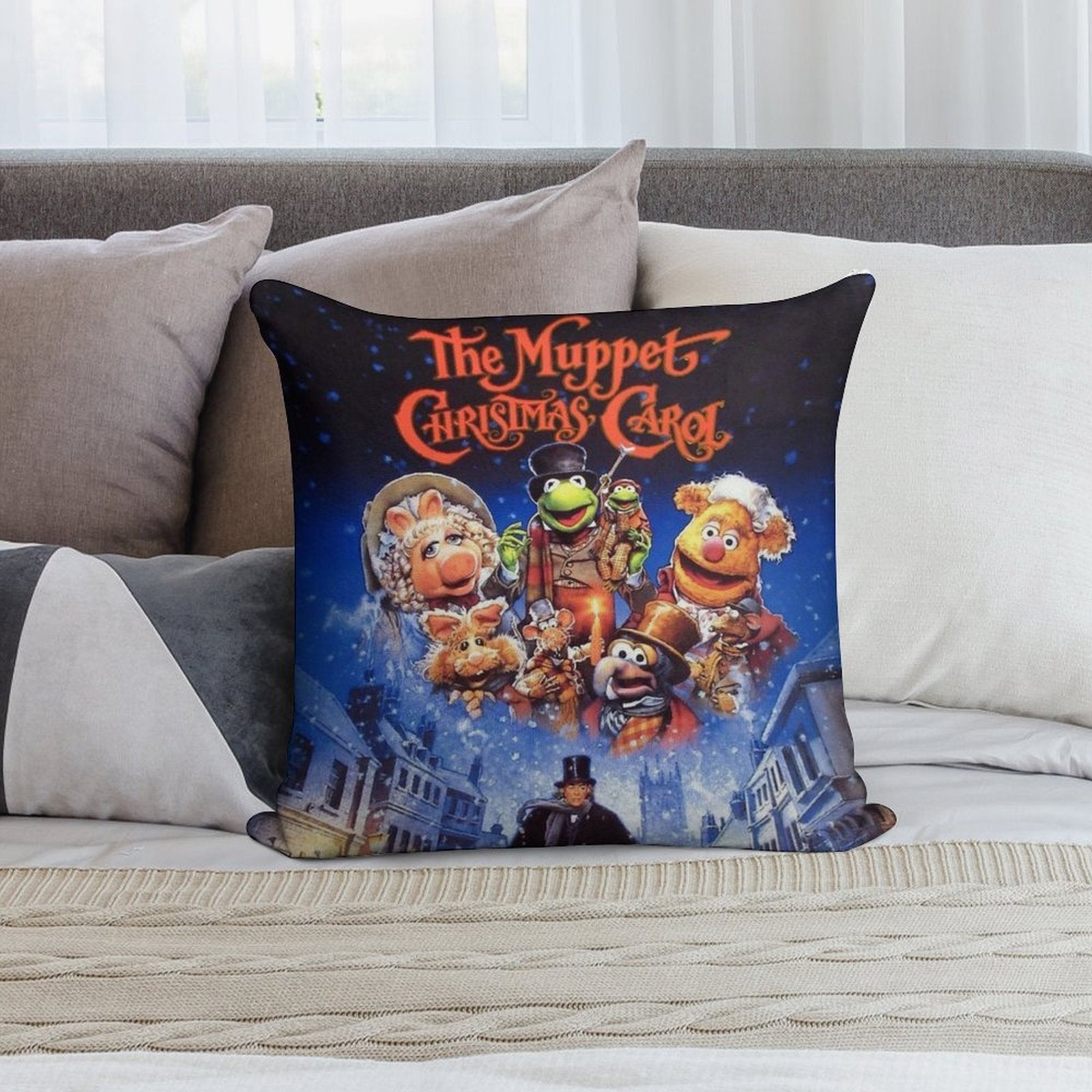 The Muppet Christmas Vitnage Soft Short Plush Fabric Throw Pillow
