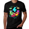Kids 4th Birthday Pool Party 4 Years Old Beach Ball Summer  Slim-fit Cut T-Shirt