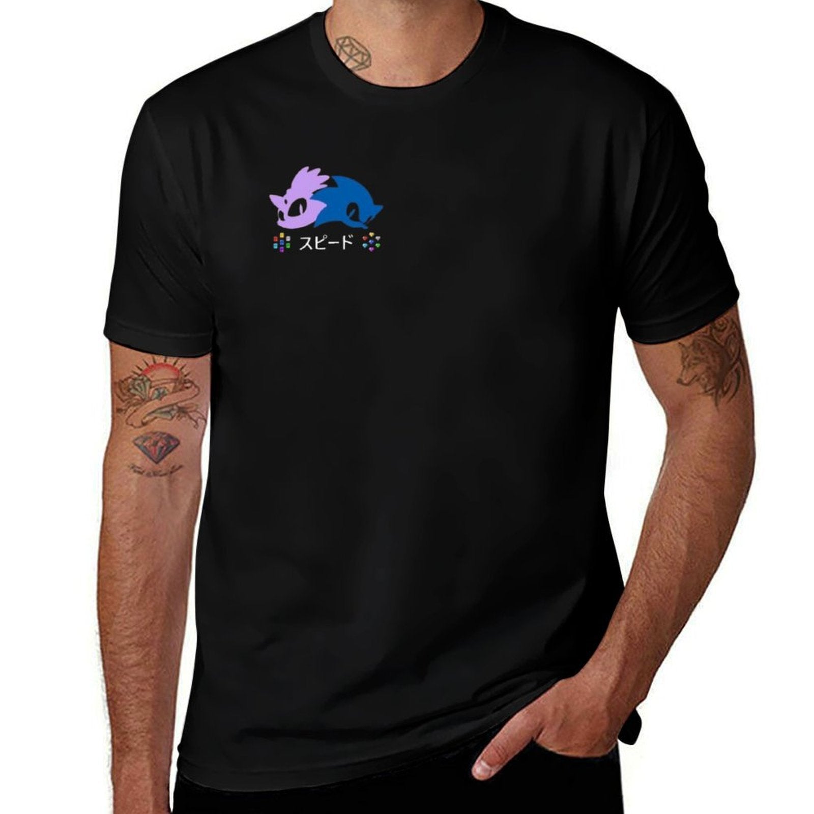 Sonic Rush Minimal Vector Logo (White Version)  Fade-proof Color T-Shirt