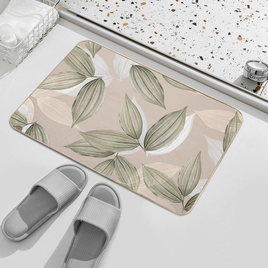 Tropical Leaves  Long-Lasting Bath Mat
