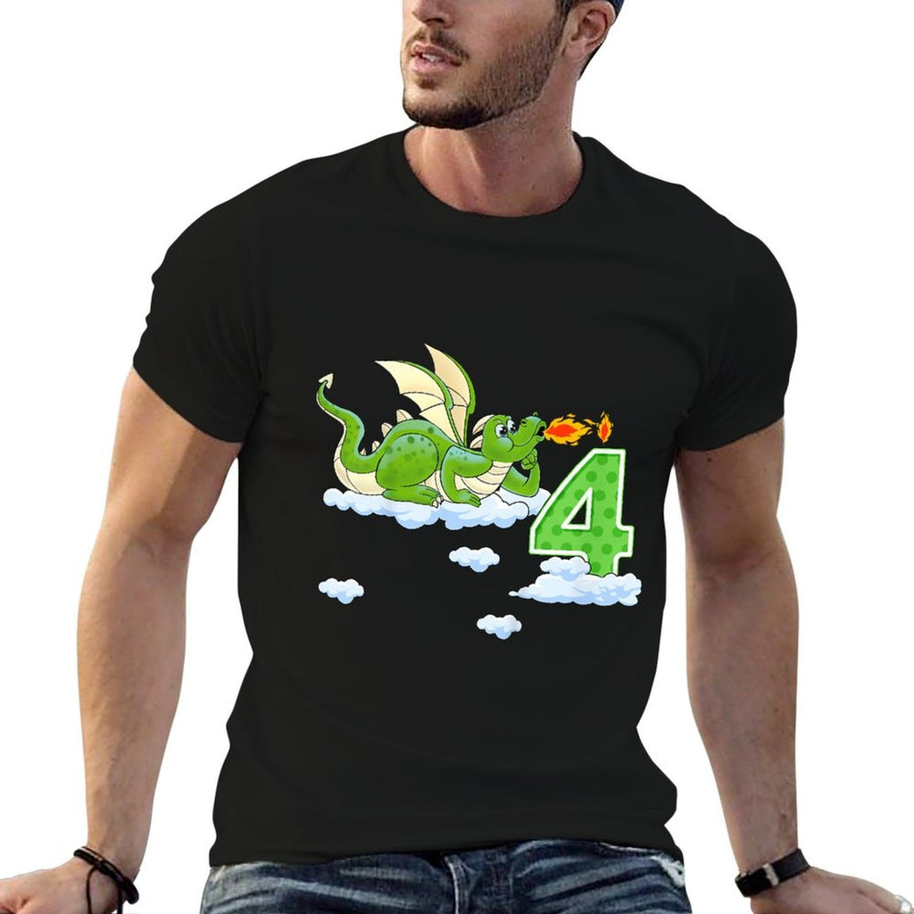 Kids Dragon 4 Year Old Birthday Outfit Boy Knight 4th Birthday  Versatile T-Shirt