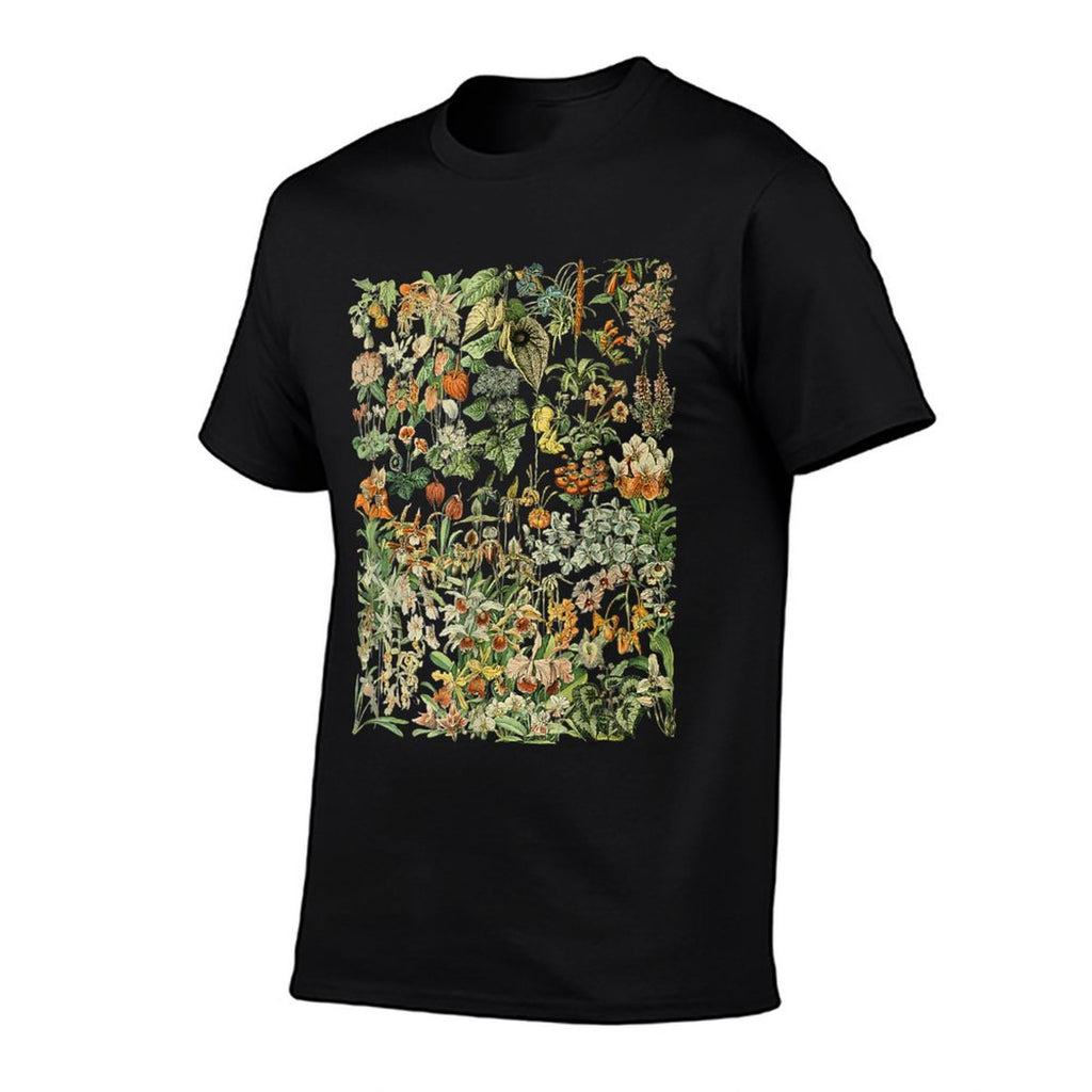 Vintage Inspired Flower Botanical Chart for Plant Lover  Summer-ready Fabric T-Shirt