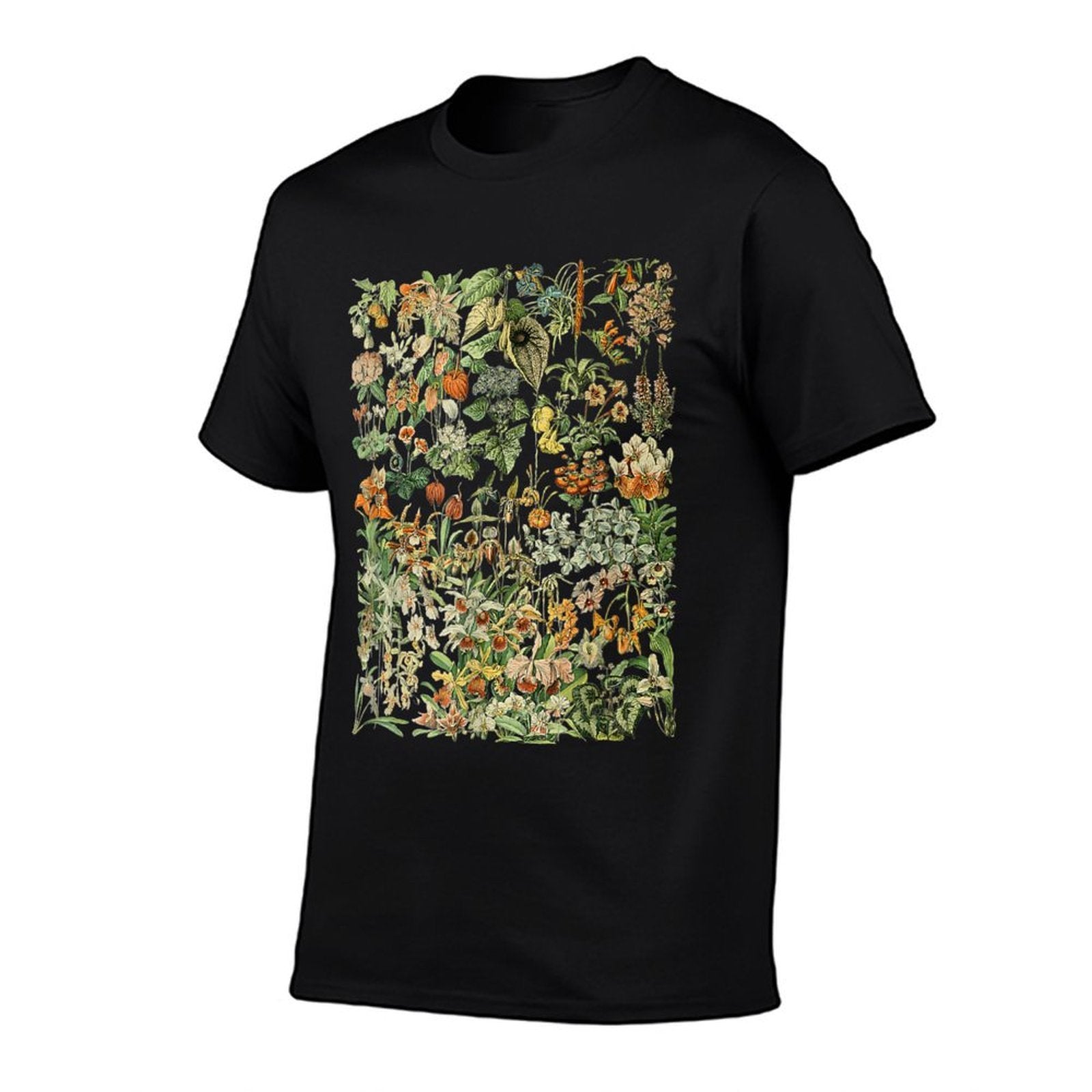 Vintage Inspired Flower Botanical Chart for Plant Lover  Summer-ready Fabric T-Shirt