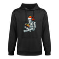 Halloween Skeleton Gamer Pixel Video Gaming Boys Men Kids Colorfast Hoodie
