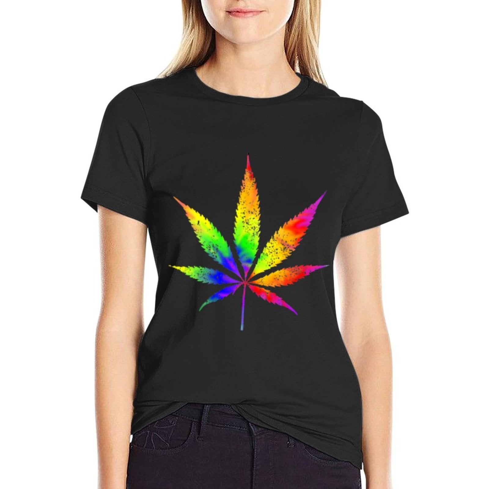 Tie Dye Weed Marijuana Leaf Hippie Stoner Vintage Pocket  Tagless Design T-Shirt