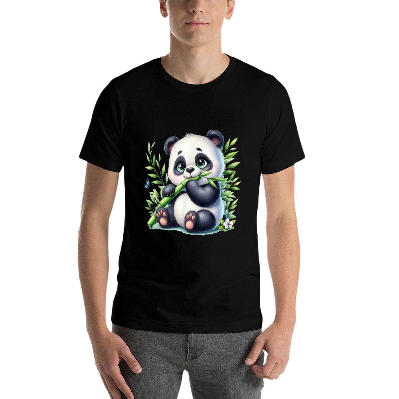 Watercolor Panda  Polyester Blend T-Shirt