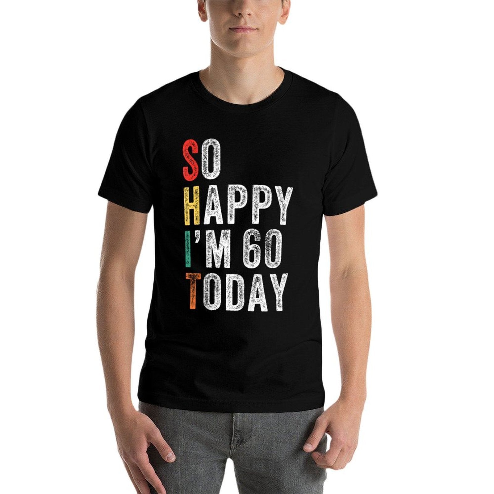 So Happy I'm 60 Today Funny 60th Birthday  Trendy Pattern T-Shirt