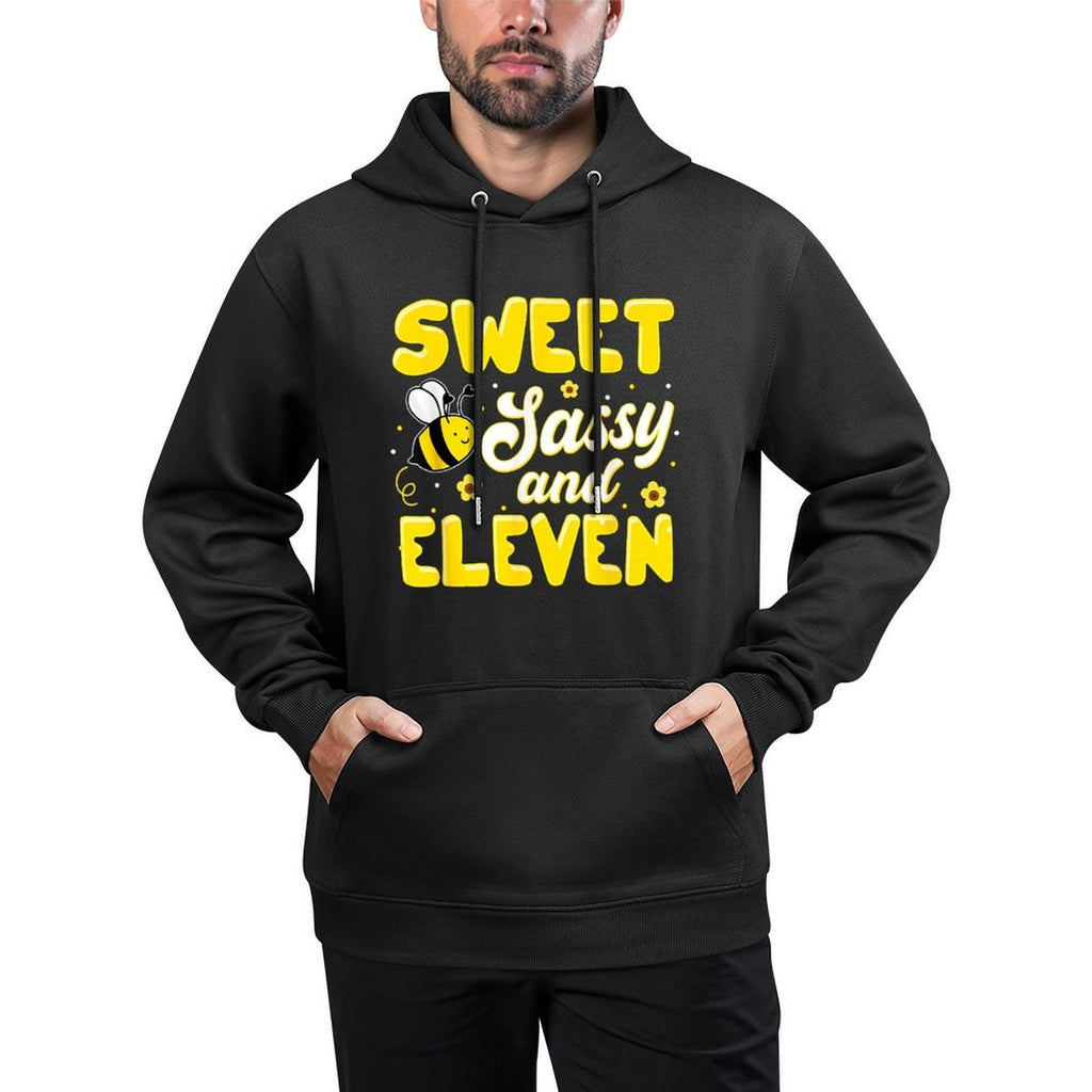 Sweet Sassy And Eleven 11th Birthday Girl Bee Day 11 Yrs Old Moisture-Wicking Hoodie