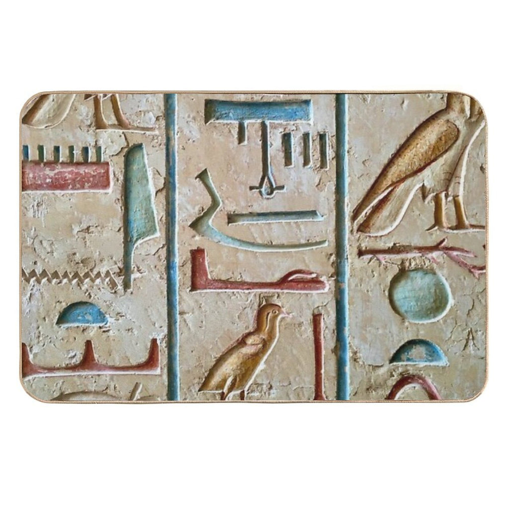 Ancient Egypt Hieroglyph  Slip-Resistant Bath Mat