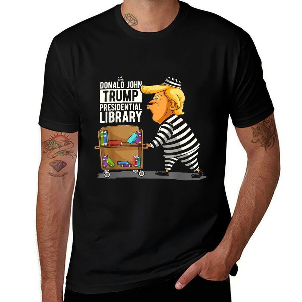 Prison Trump Presidential Library Funny Anti Trump  Wrinkle-resistant T-Shirt