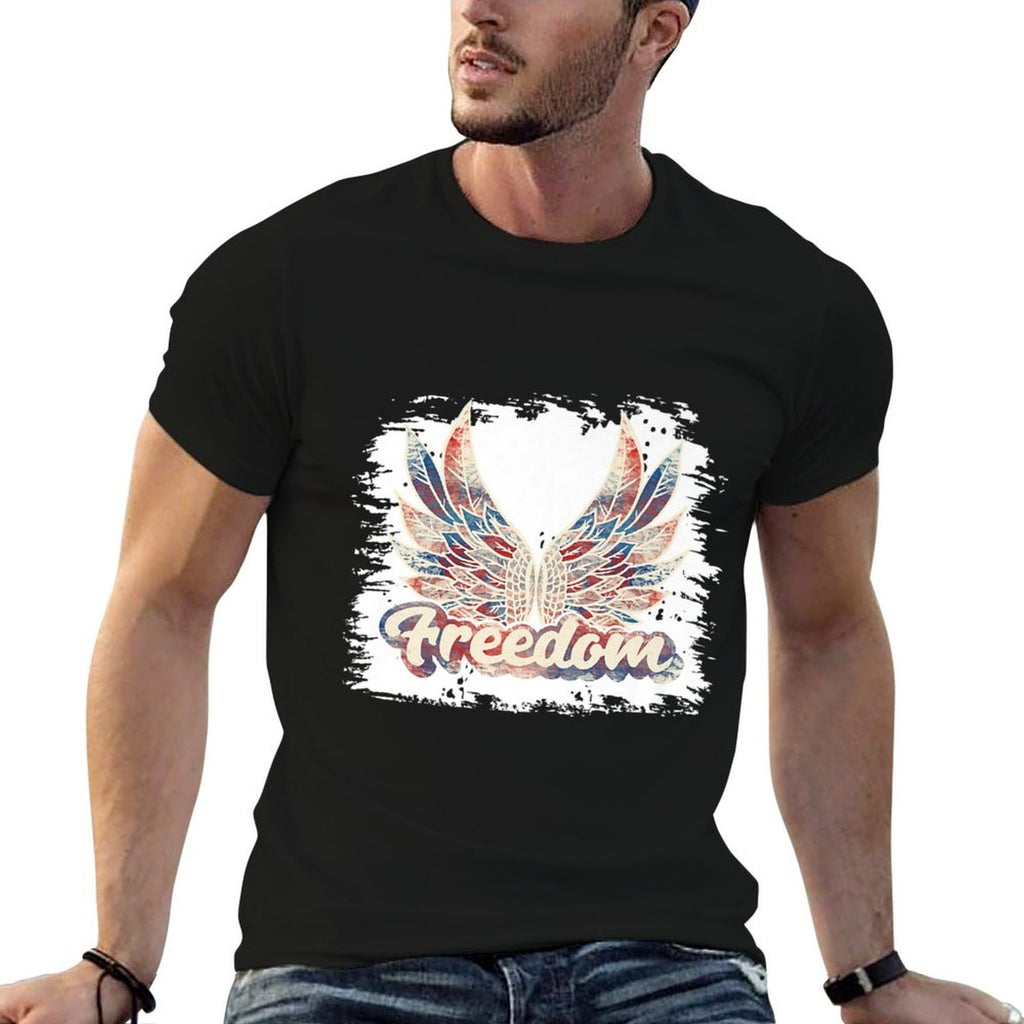 Bleached July 4th Freedom Wings Patriotic USA Angel Wings Premium  Stretchy T-Shirt