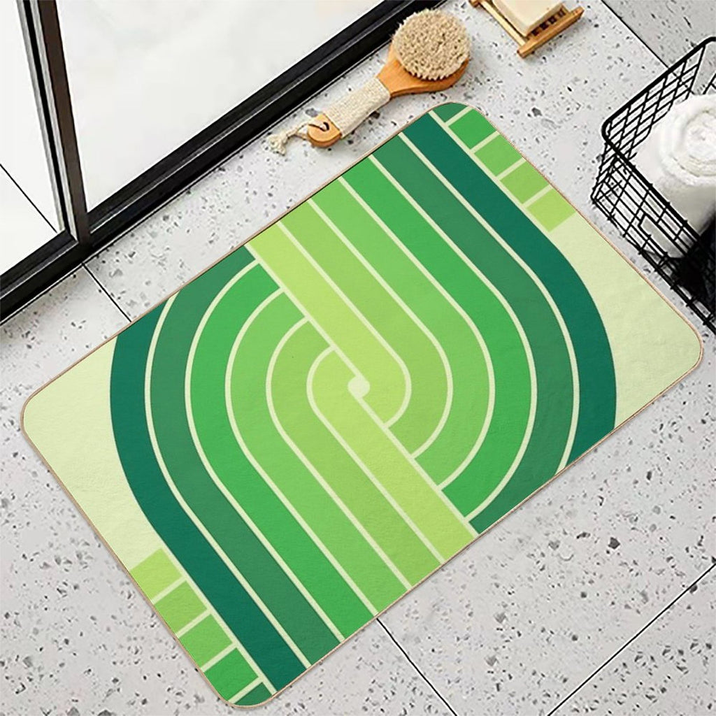 Retro Geometric Criss Cross  Absorbent Bath Mat