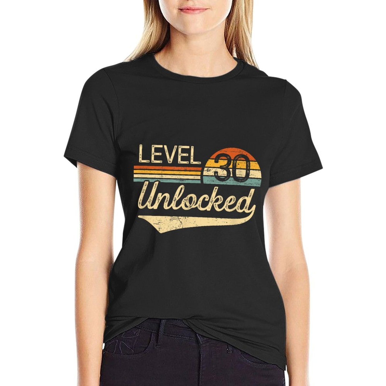 Unlocked Level 30 Vintage 30th Birthday  Slim-fit Cut T-Shirt