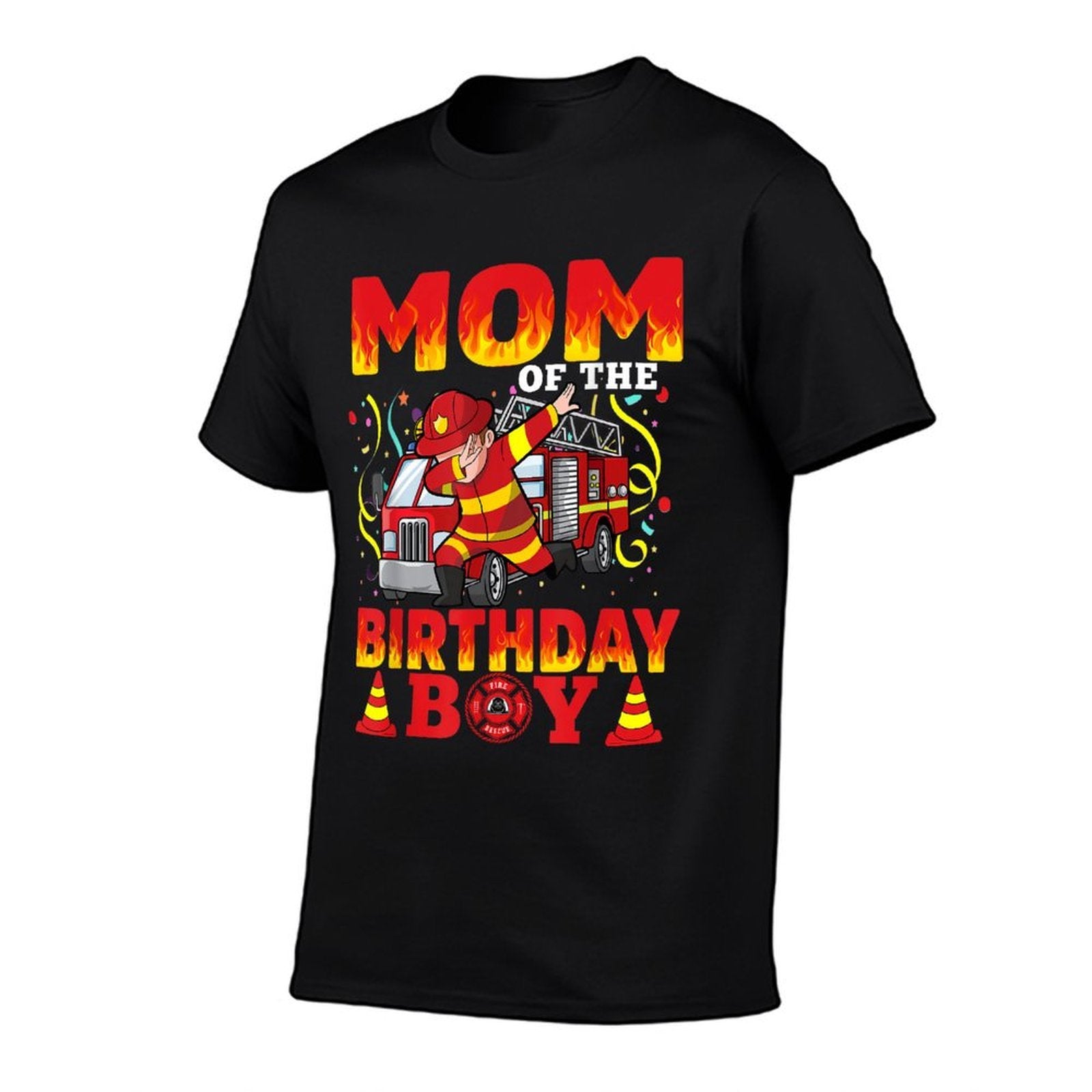 Mom Of The Birthday Boy Fire Truck Firefighter Boys  Soft T-Shirt