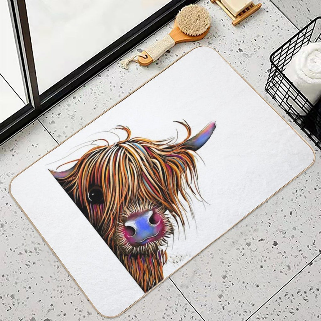 HiGHLaND CoW PRiNT SCoTTiSH ' SuGaR LuMP ' BY SHiRLeY MacARTHuR  Non-Slip Bath Mat