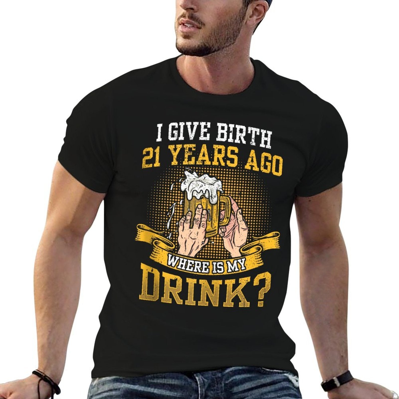 I Gave Birth 21 Years Ago Celebrate Party 21St Birthday  Slim-fit Cut T-Shirt