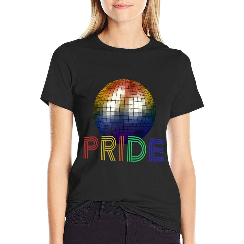 Gay LGBT Pride Retro 1970s Disco Ball  High-quality Stitching T-Shirt