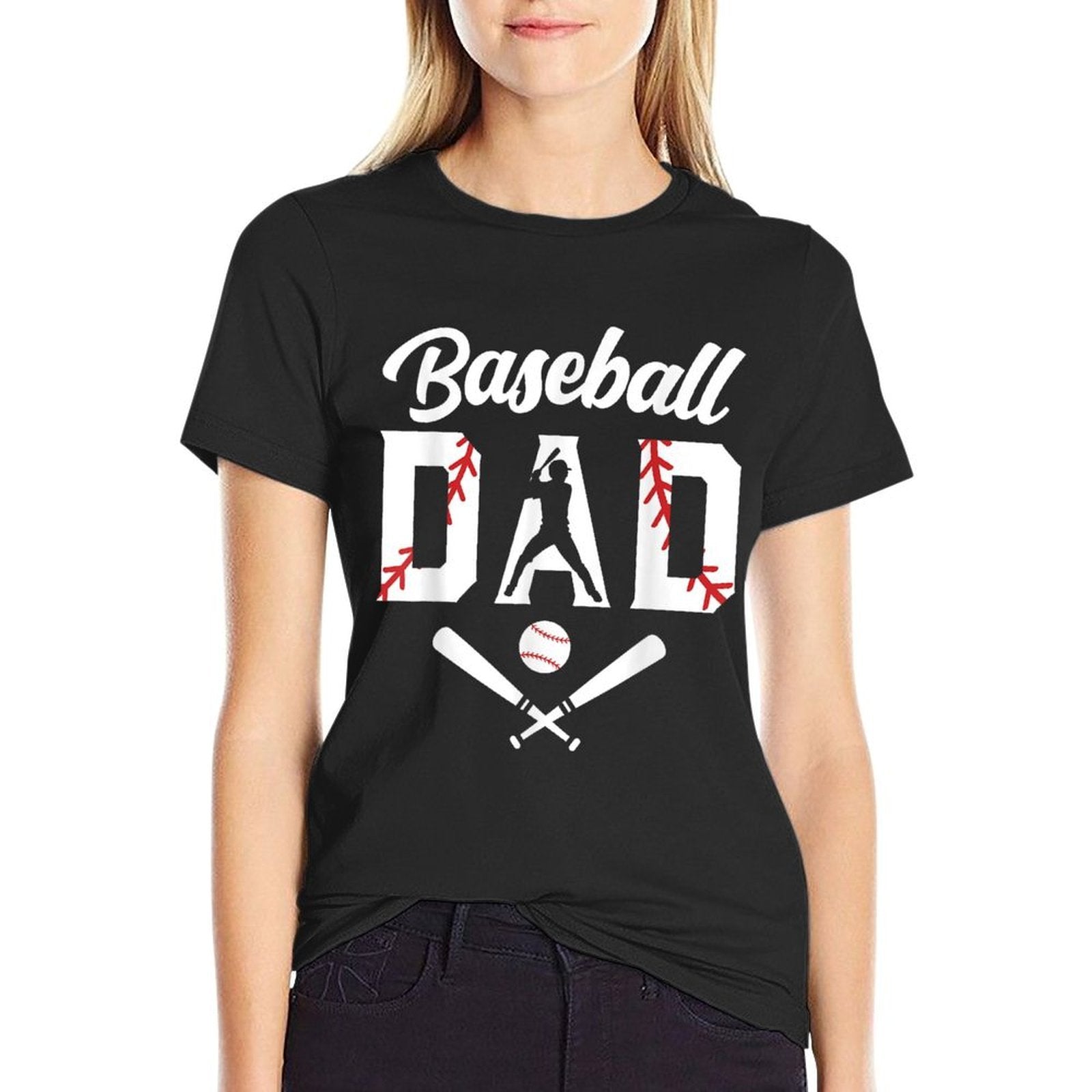 Baseball Dad Fathers Day Baseball Player Lover for Daddy  Versatile T-Shirt