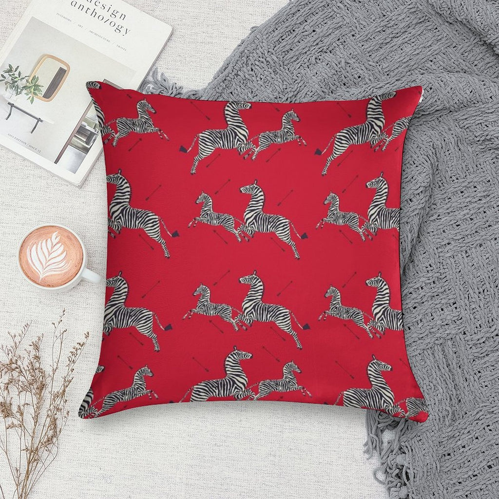 Scalamandré Zebra (red)  The Royal Tenenbaums Soft Ultra-Soft Texture Throw Pillow