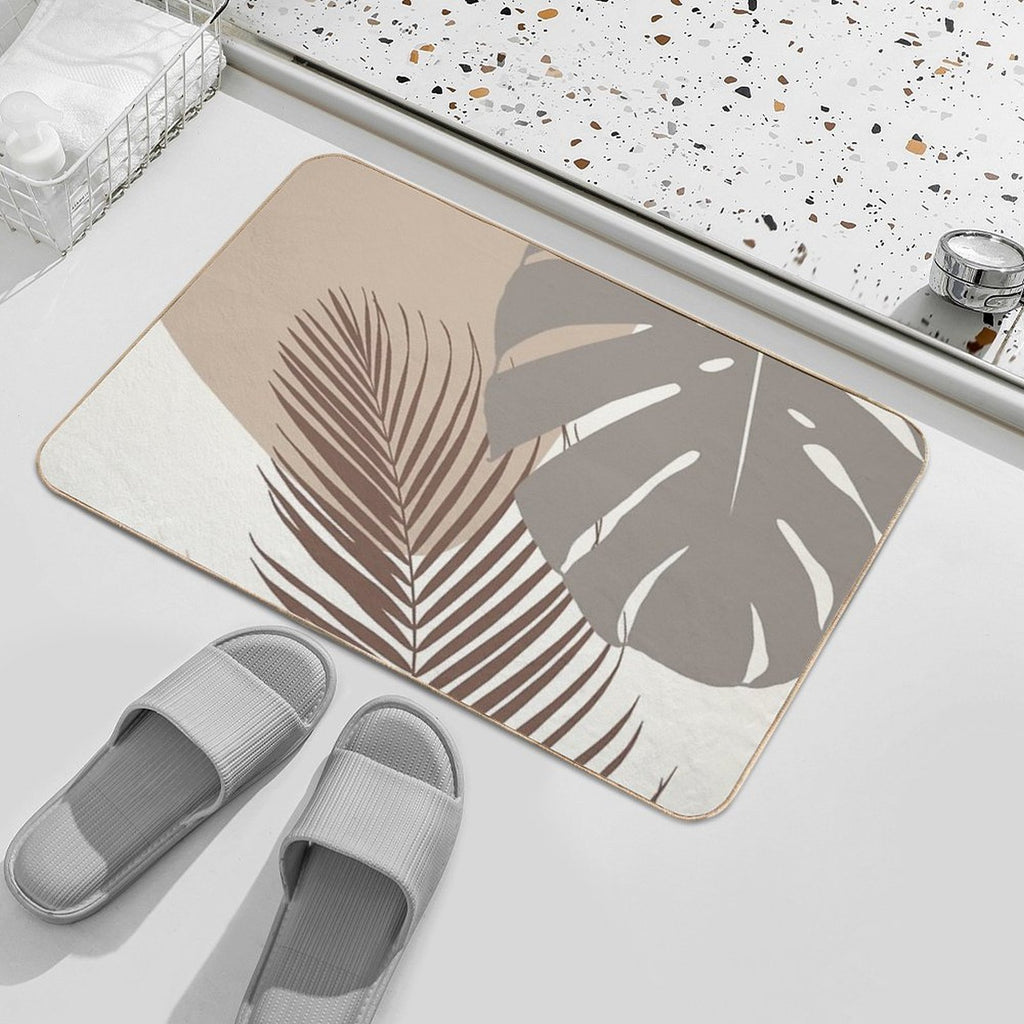 Minimal Monstera Palm Finesse #11 #tropical #decor #art  Rapid-Drying Bath Mat