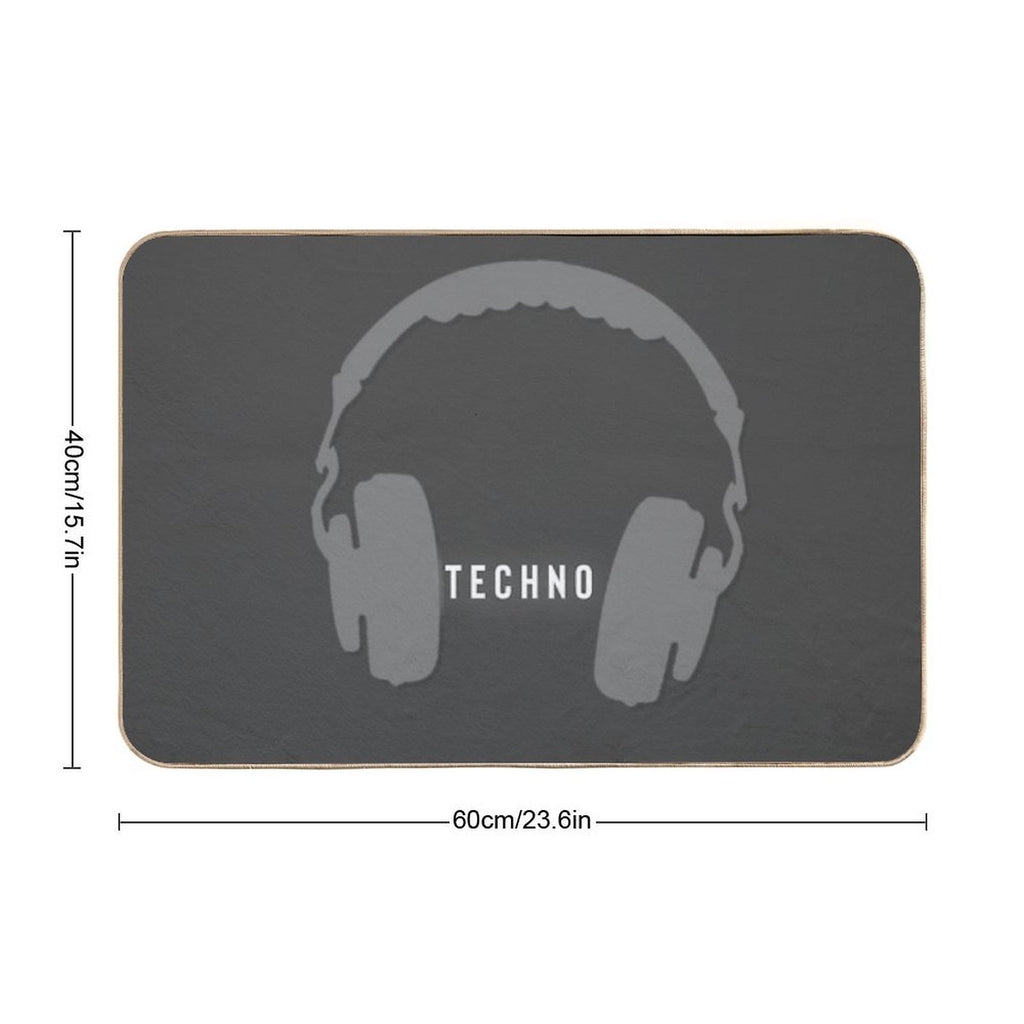 Techno Music  Long-Lasting Bath Mat