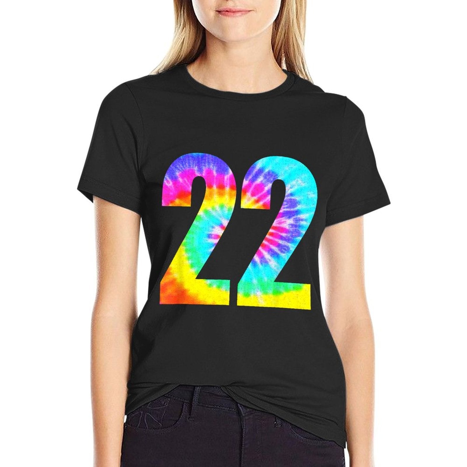 Colorful Tie Dye 22nd Birthday Or Number 22 Team Event  Classic T-Shirt