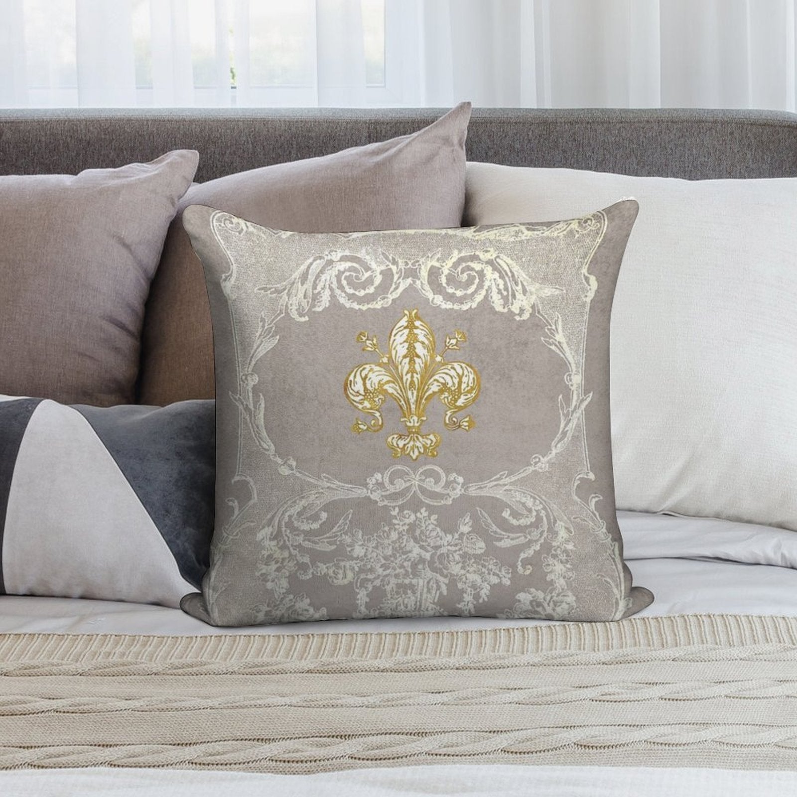 Fleur-de-lis, French, Fleur-de-lys Soft Multiple Sizes Throw Pillow