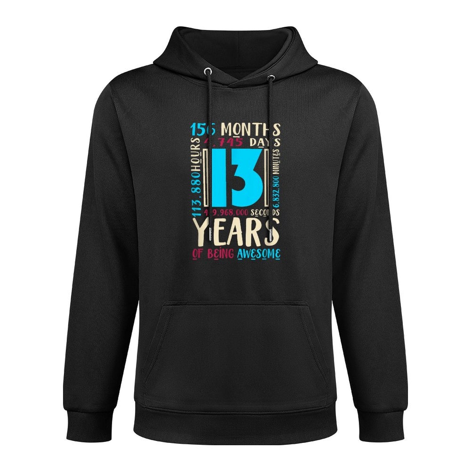 13th Birthday for Kids Gift Age 13 Year Old Boys Girls Relaxed Fit Hoodie