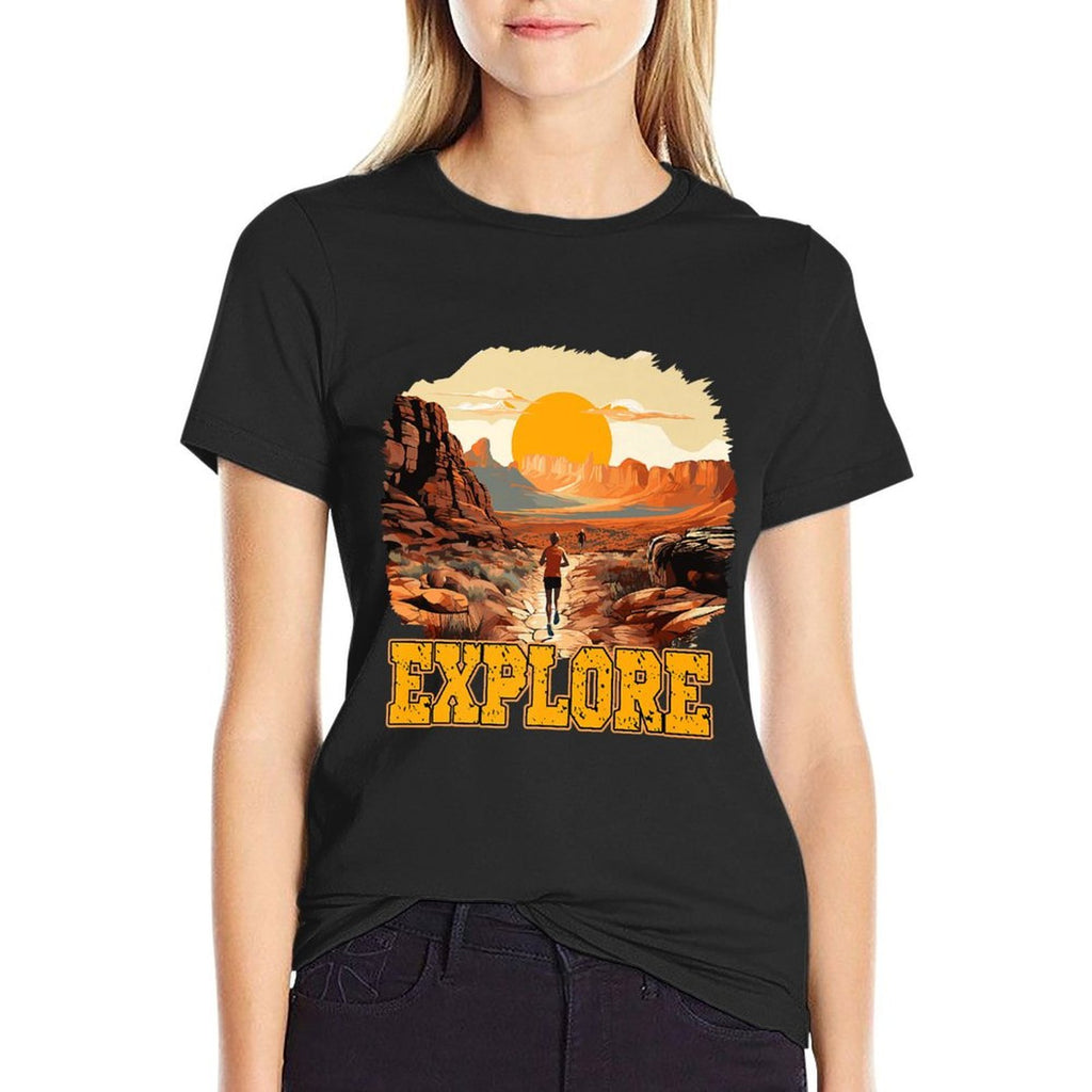 Explore Trail Running Desert Landscape Premium  Stretchy T-Shirt