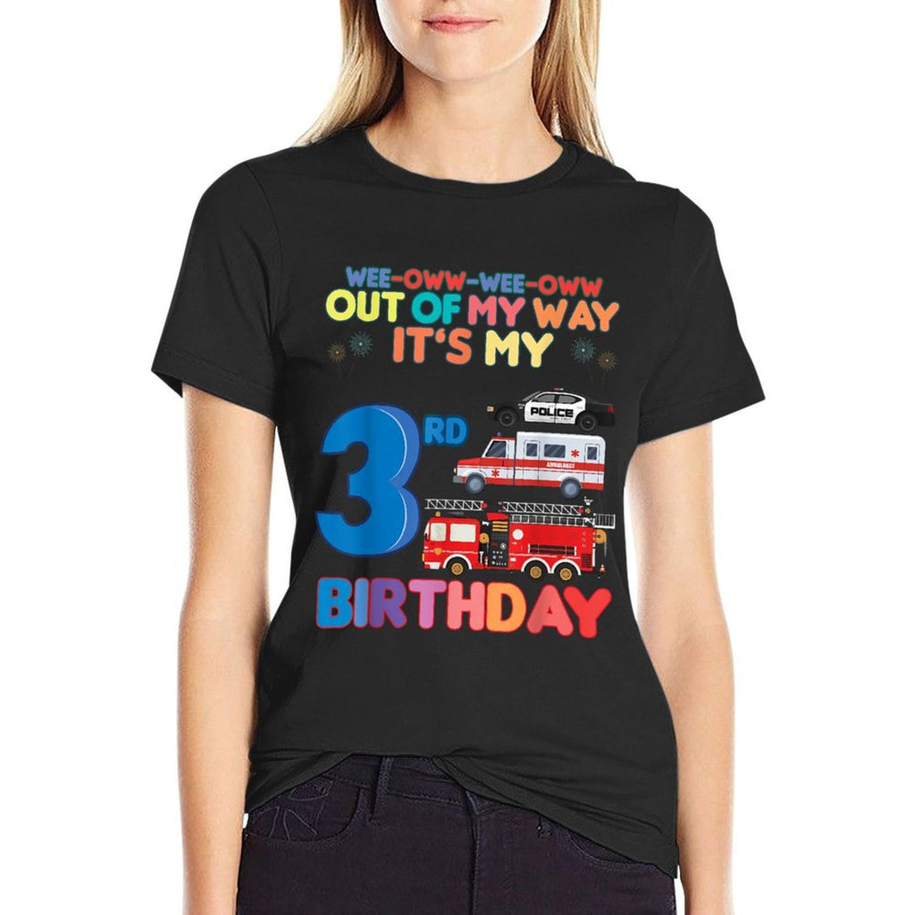 Out of My Way It's My 3rd Birthday Rescue Vehicles Birthday  Odor-resistant T-Shirt