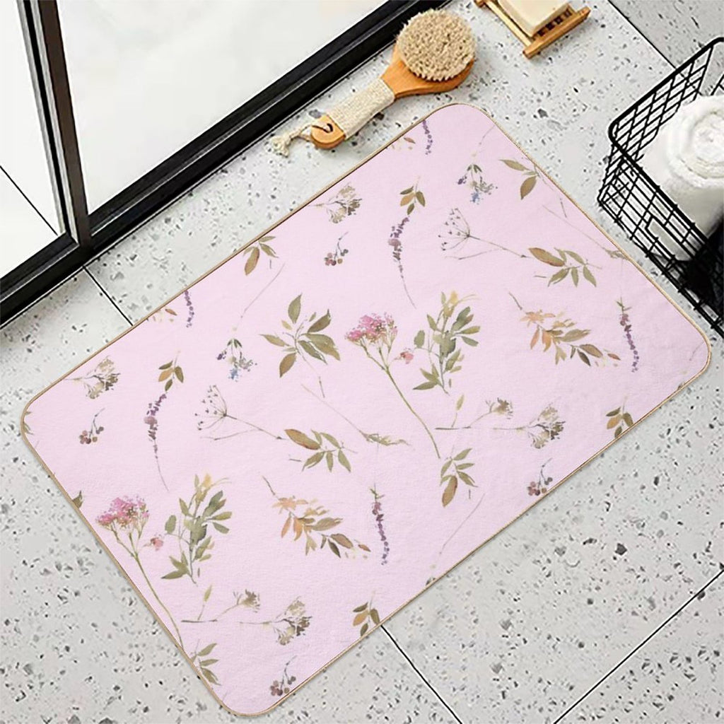 Happy Birthday Mom Pink Flowers  High-Traffic Bath Mat