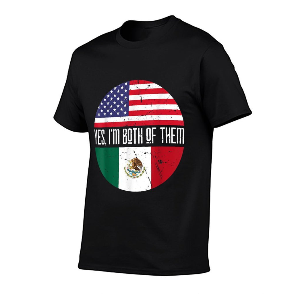 Yes Im Both of Them USA Mexico Mexican Americans Dual  Trendy Pattern T-Shirt