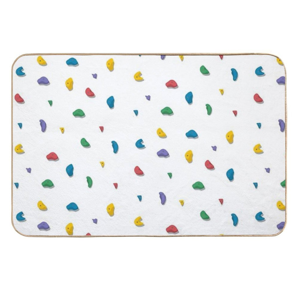 Rock Climbing Boulder Hold Pattern  Repositionable Bath Mat