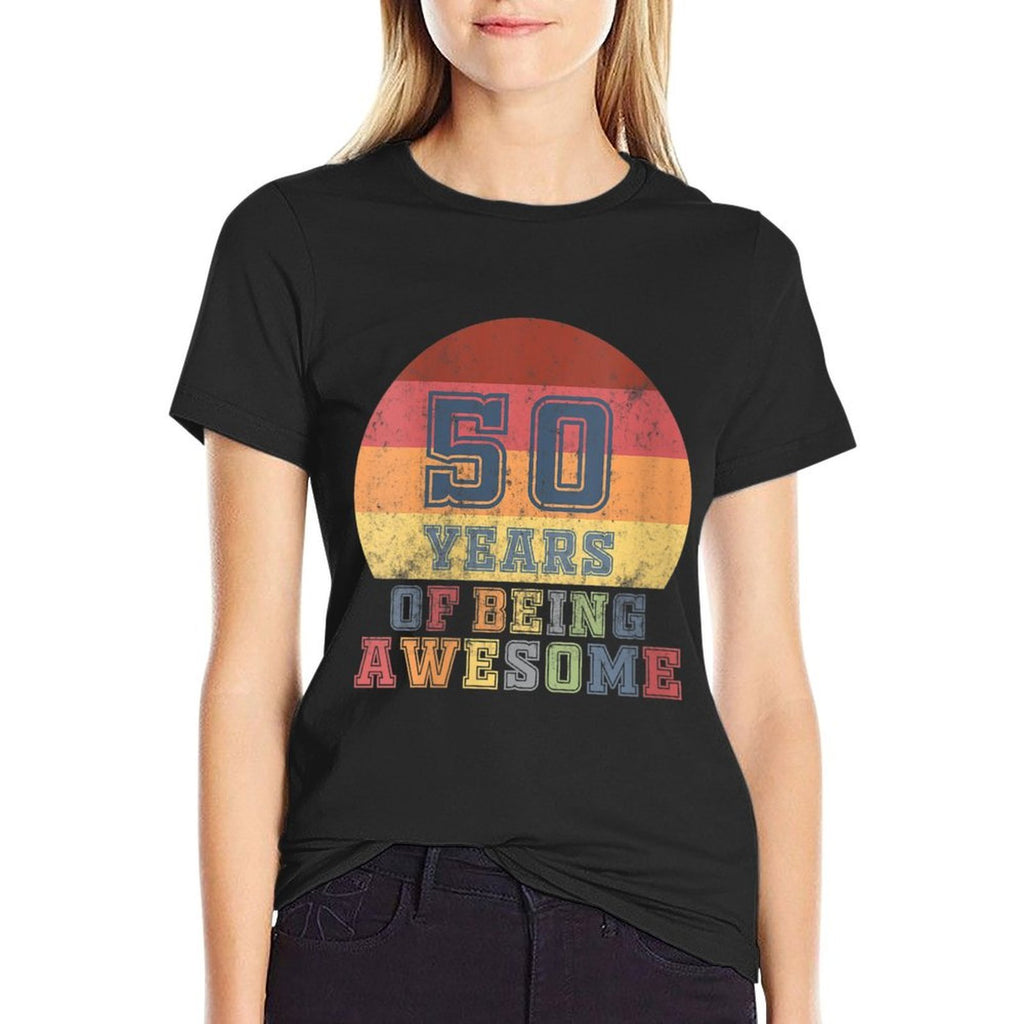 Womens 50th Birthday Women Mom Gift for 50 Year Old Dad Men  Vintage-inspired T-Shirt