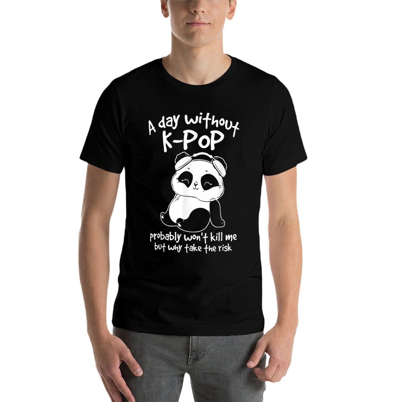 A Day Without Kpop Merch K-pop Merchandise Panda Gift  Cotton T-Shirt