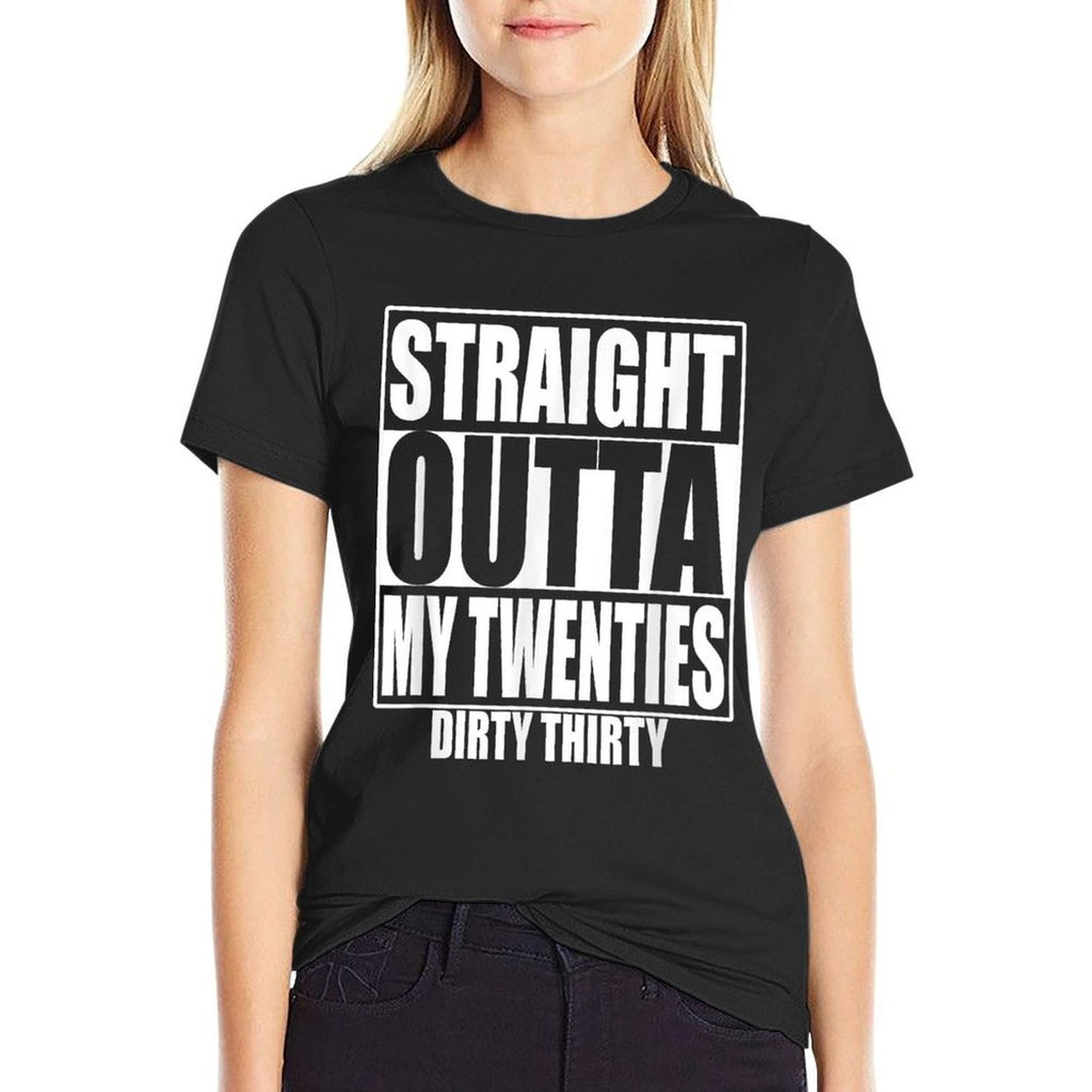 Straight Outta My Twenties 30th Birthday Dirty Thirty Gift  Heathered Texture T-Shirt