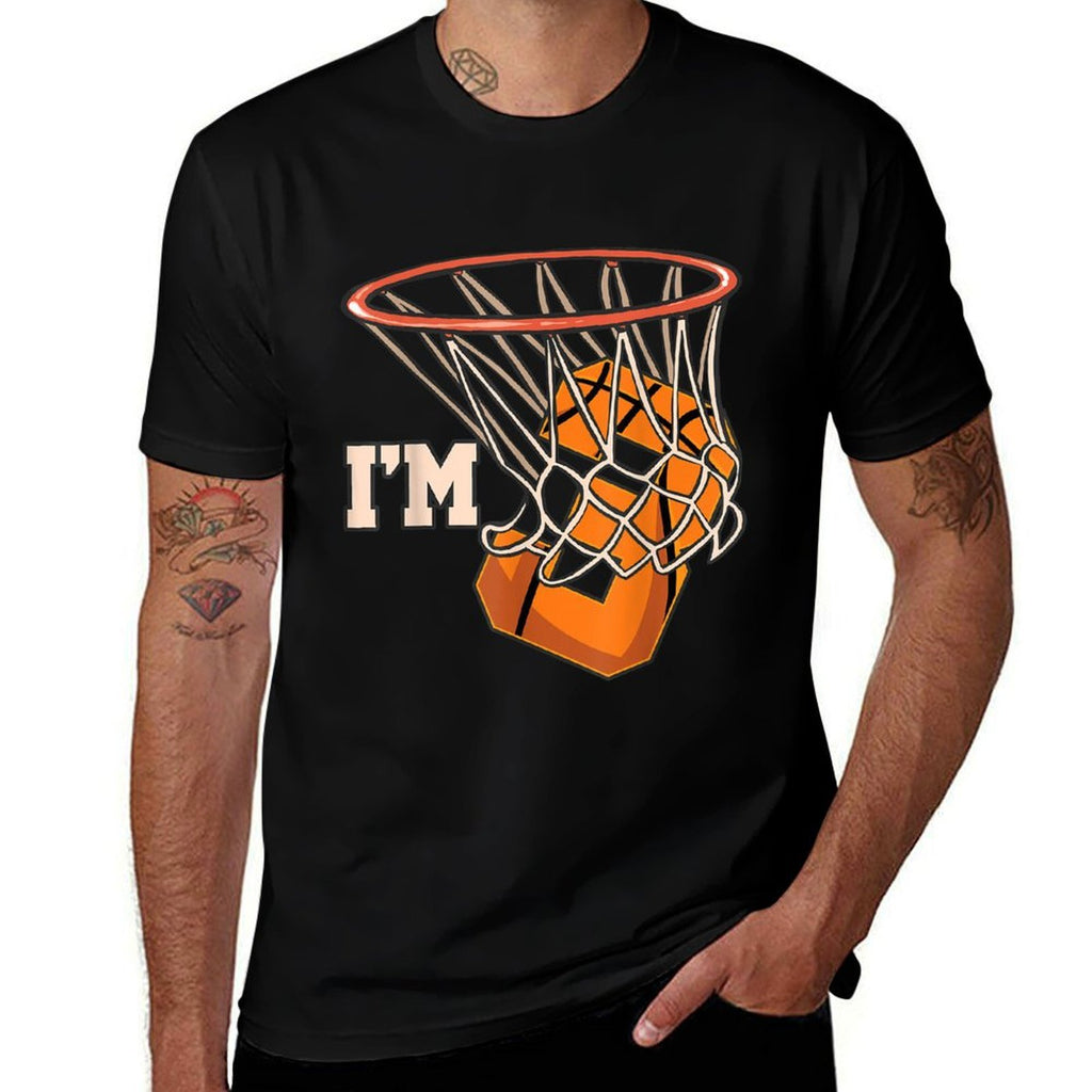 Im 3 Basketball Theme Birthday Party Celebration 3rd  Slim-fit Cut T-Shirt