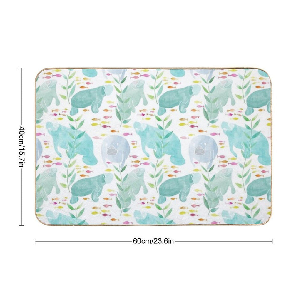 Lazy Manatees  Easy Maintenance Bath Mat