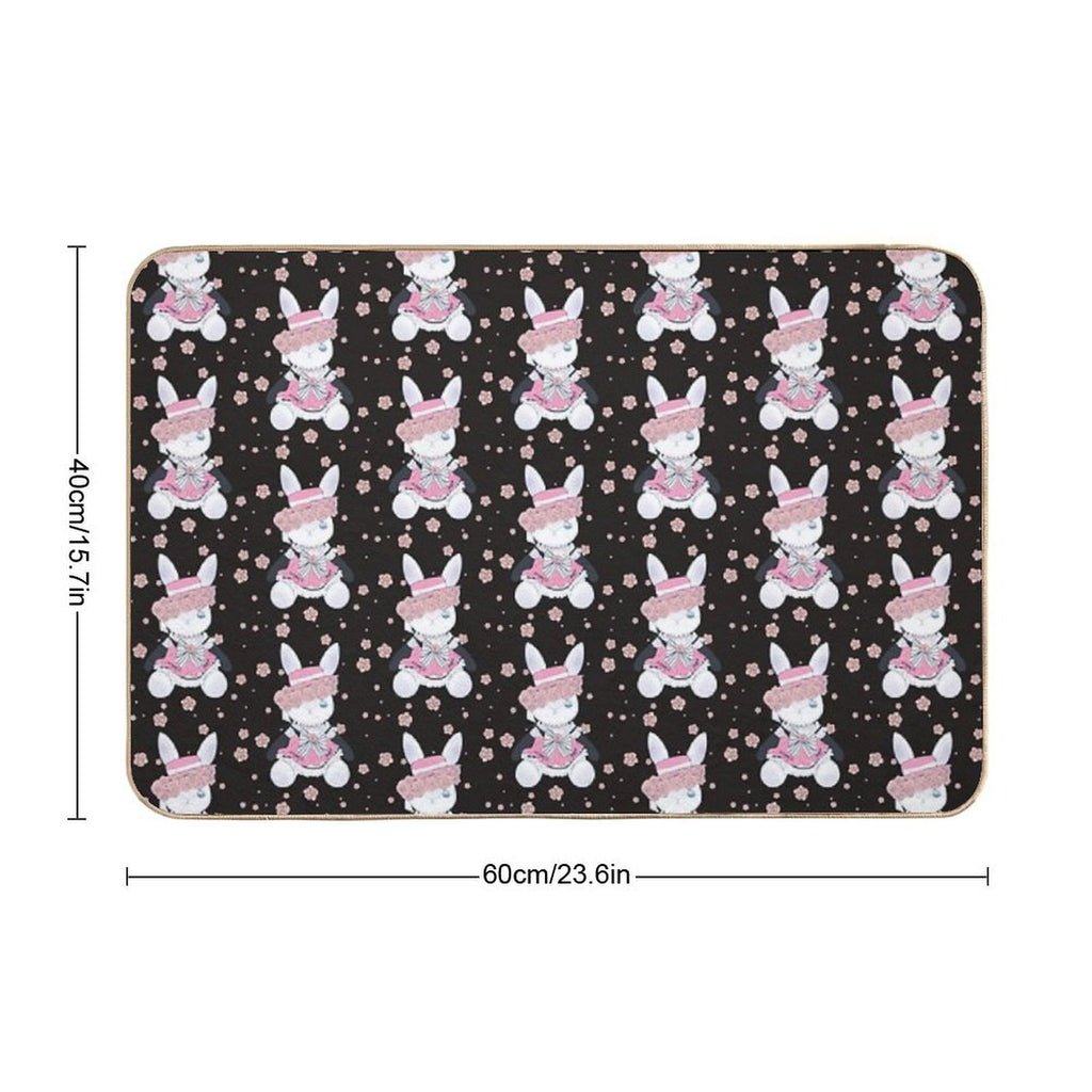 Rabbit (girl) Ciel (black)  Slip-Resistant Bath Mat