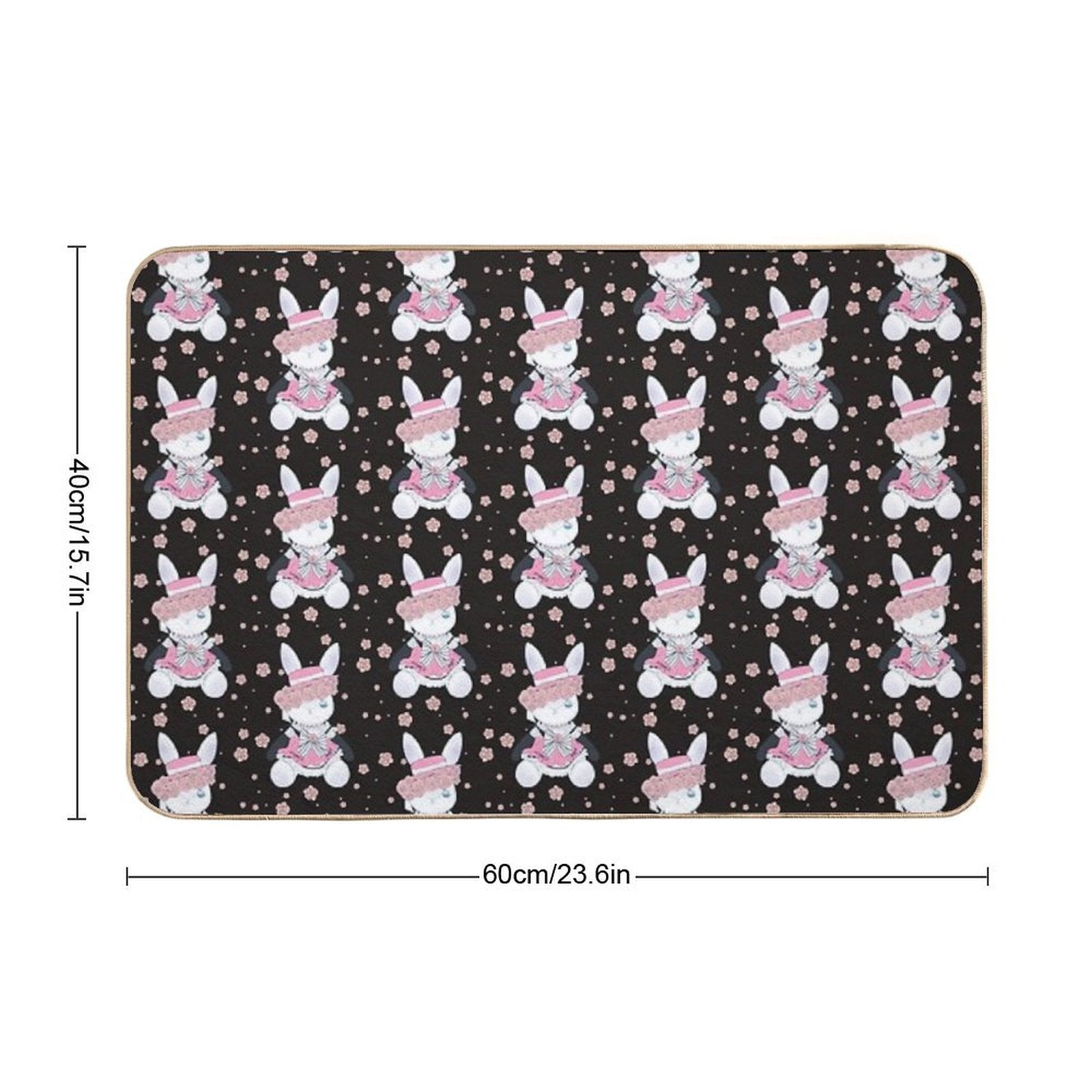 Rabbit (girl) Ciel (black)  Slip-Resistant Bath Mat
