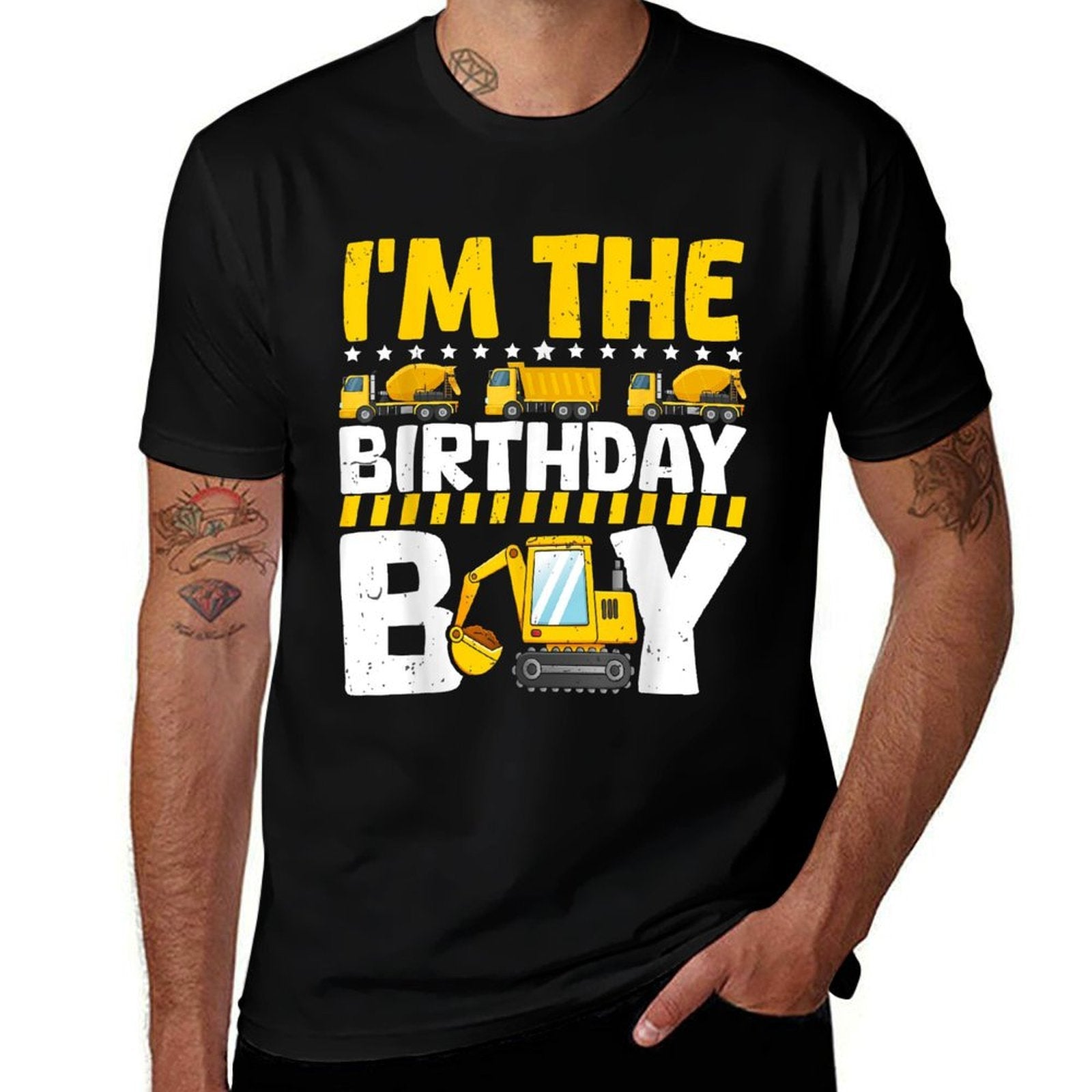 Family Theme Construction Birthday Party Supplies I'm The Birthday Boy Construction Theme Bday  Heathered Texture T-Shirt