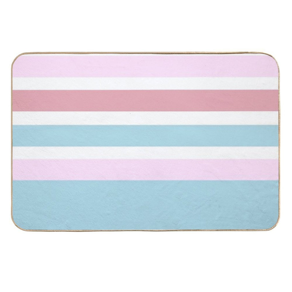 Peppermint And Strawberry Gum Stripes  Fade-Resistant Bath Mat