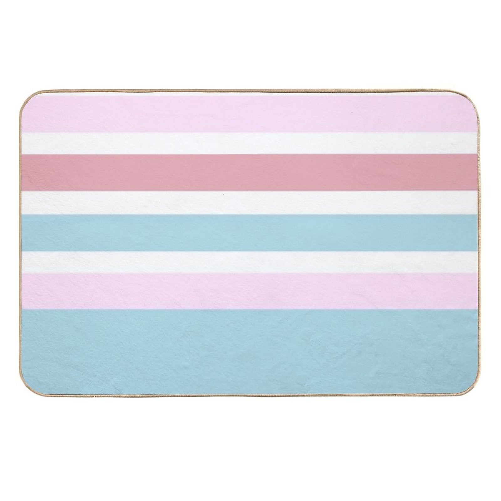 Peppermint And Strawberry Gum Stripes  Fade-Resistant Bath Mat