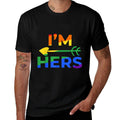 LGBT Gay Pride Im Her Shes Mine Lesbian Couple Matching  Oversized Silhouette T-Shirt