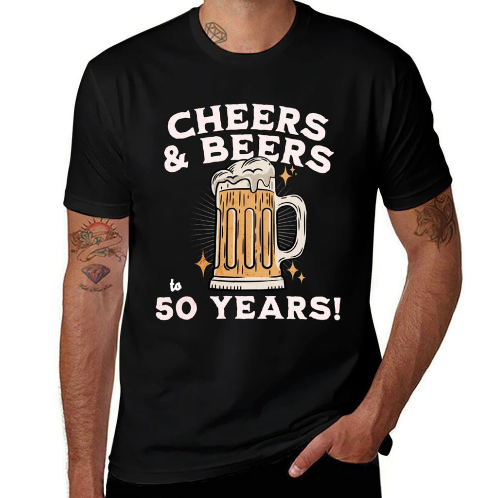 50th Birthday, Funny Beer Drinker Joke  Rolled Sleeves T-Shirt