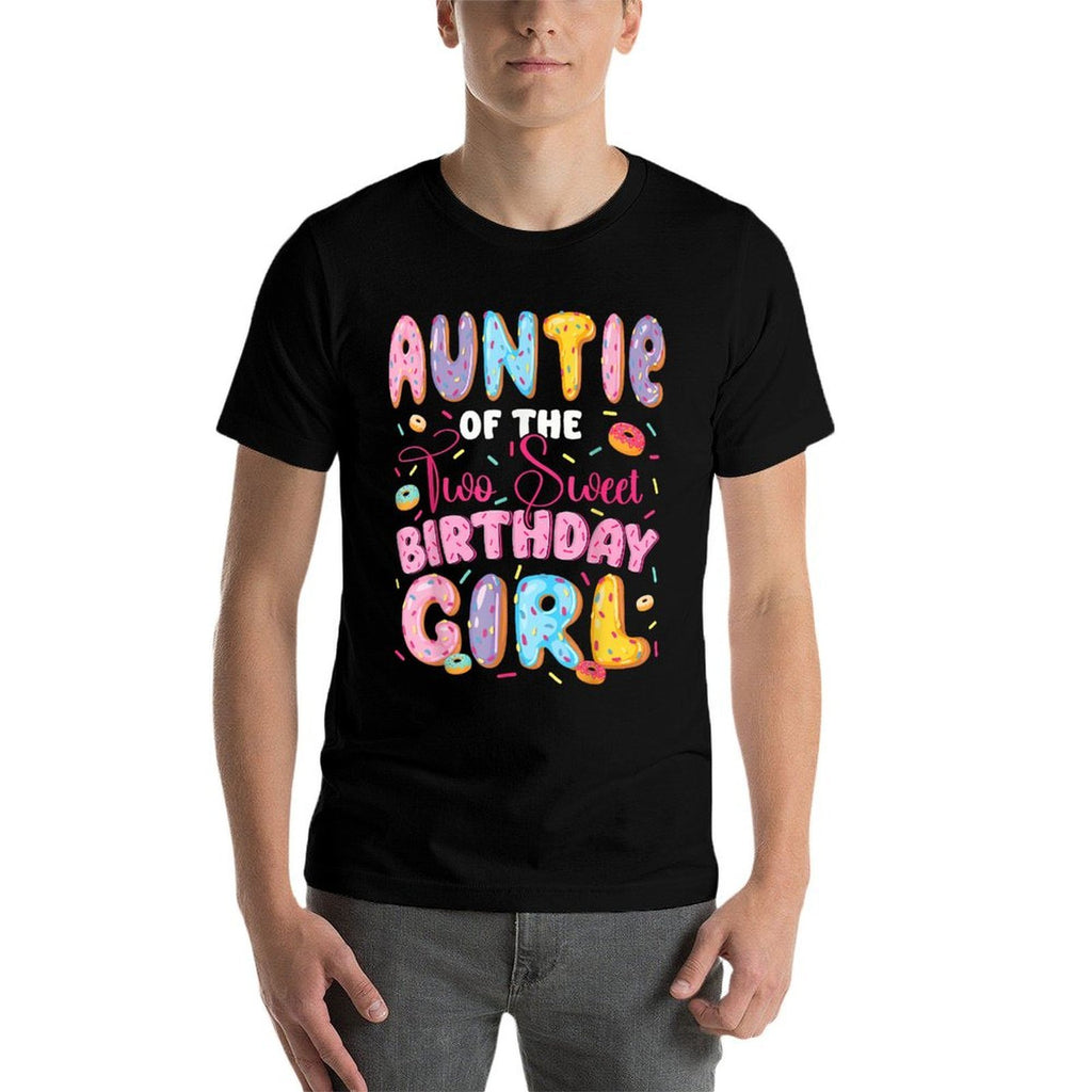 Auntie Of The Two Sweet Birthday Girl Donut 2Nd Birthday  Trendy Pattern T-Shirt