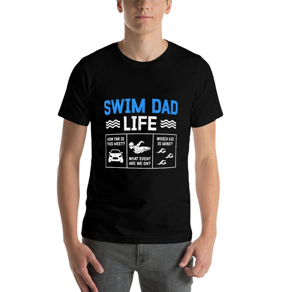 Swim Dad Life Swimming Dad Of A Swimmer Dad Swim Father  Rolled Sleeves T-Shirt