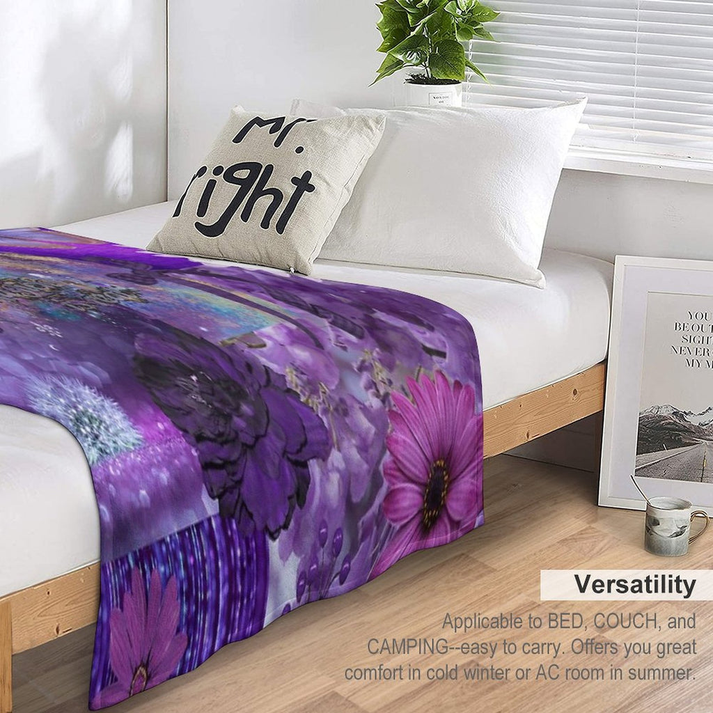 Purple Aesthetic Wrinkle-free Throw Blanket