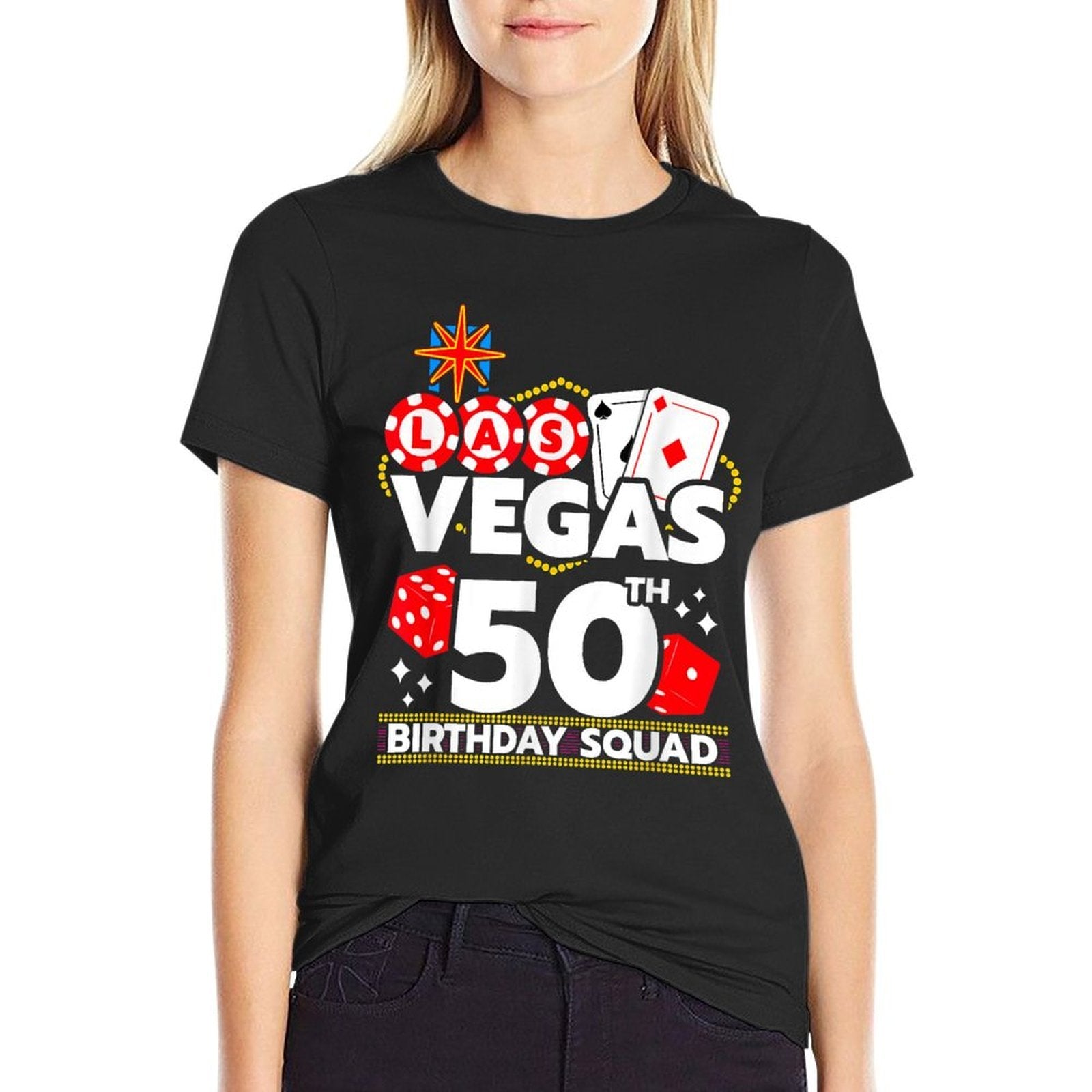 Vegas 50th Birthday Squad  Wrinkle-resistant T-Shirt